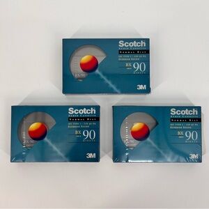 Lot of 3 Scotch BX 90 Blank Audio Cassette Tape Normal Bias 3M NEW SEALED